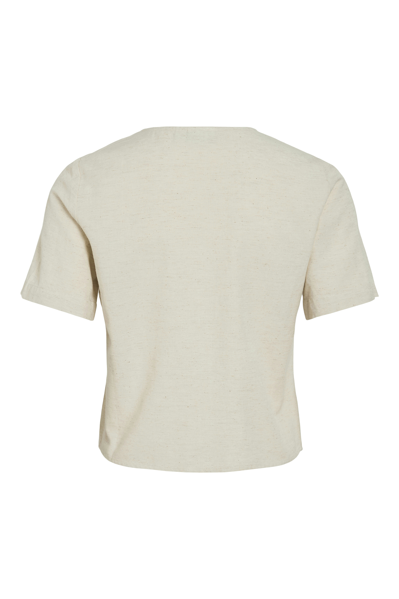 Vila VIPRISILLA V-NECK S/S POCKET TOP 262675-Super Light Natural Melan 4