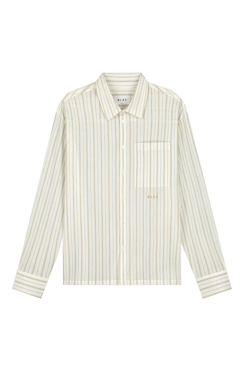 Heren overhemd lm casual ecru