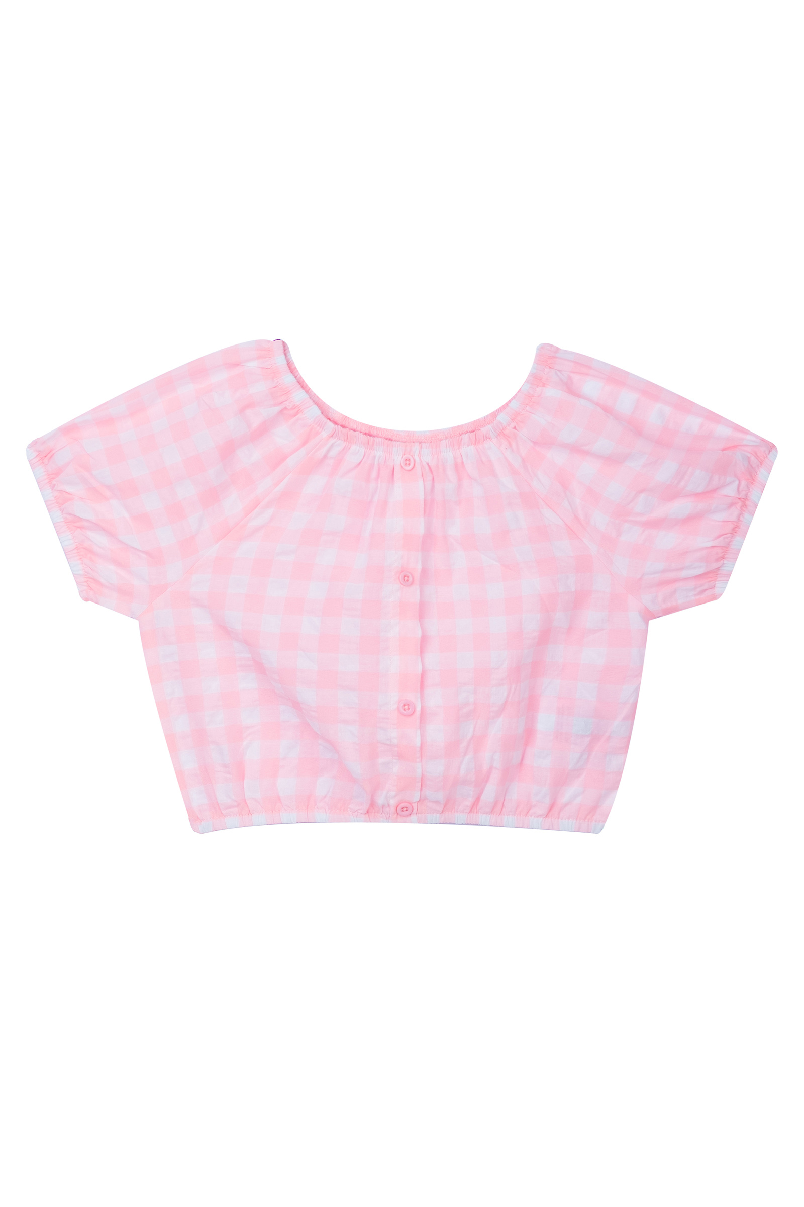 Meisjes blouse korte mouw rose