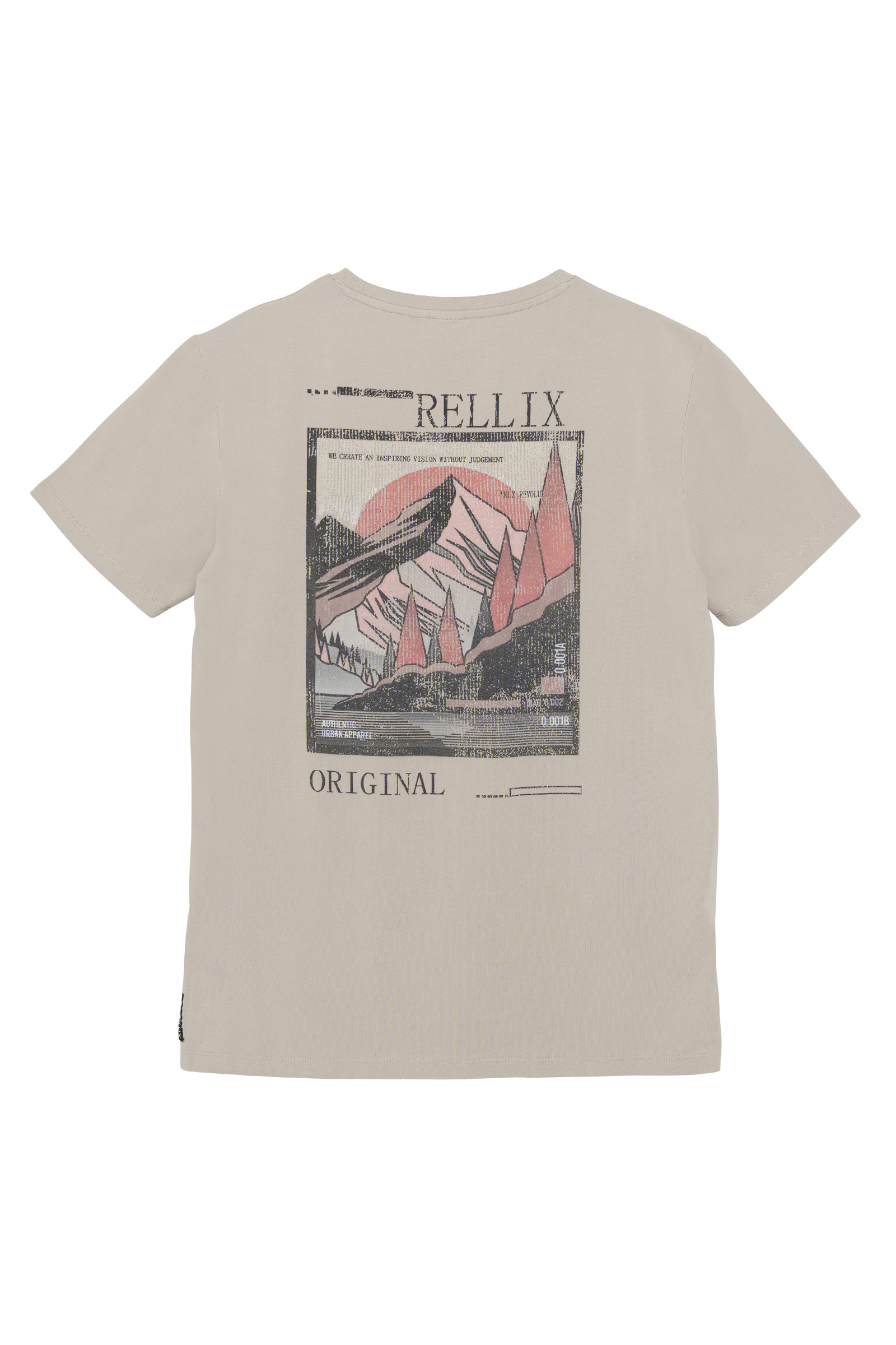 Rellix T-shirt rlx backprint bruin/beige-1 3