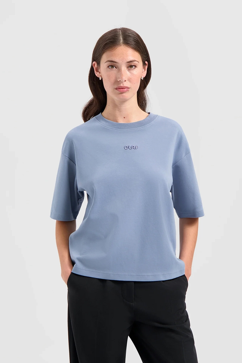 Dames t-shirt korte mouw blauw