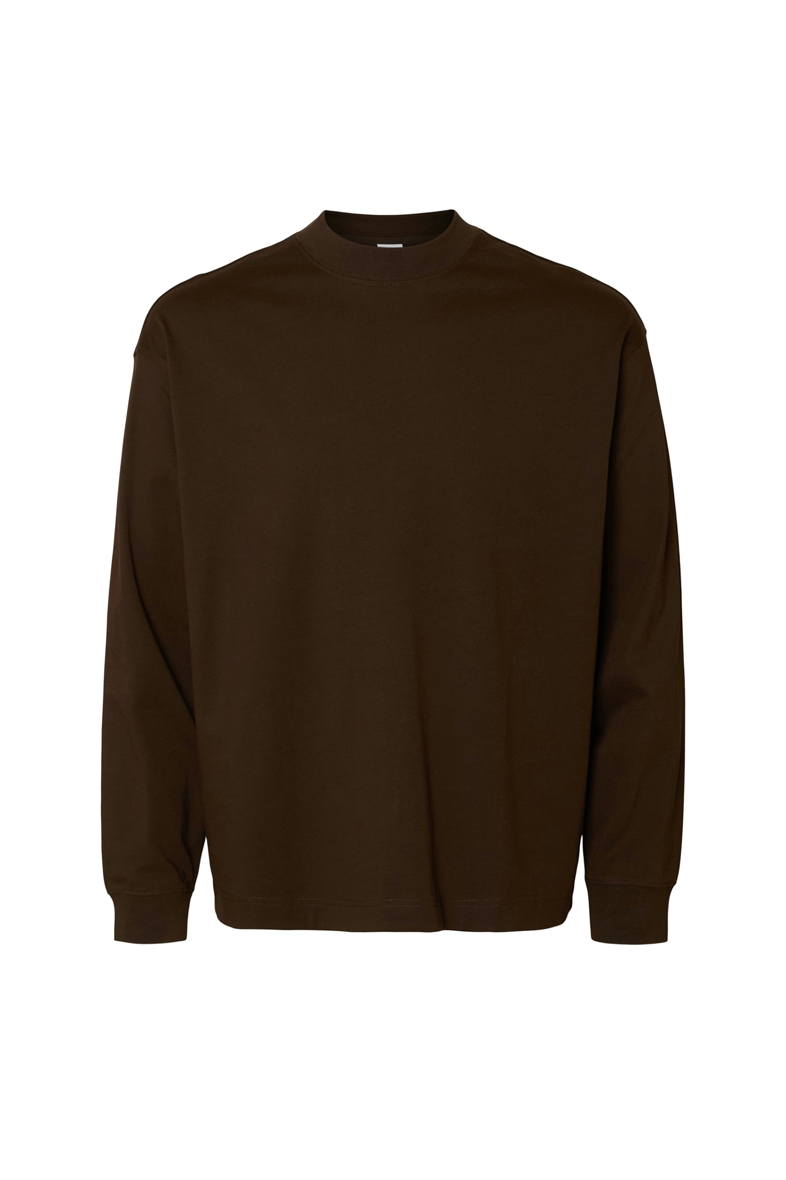 Heren t-shirt lange mouw bruin