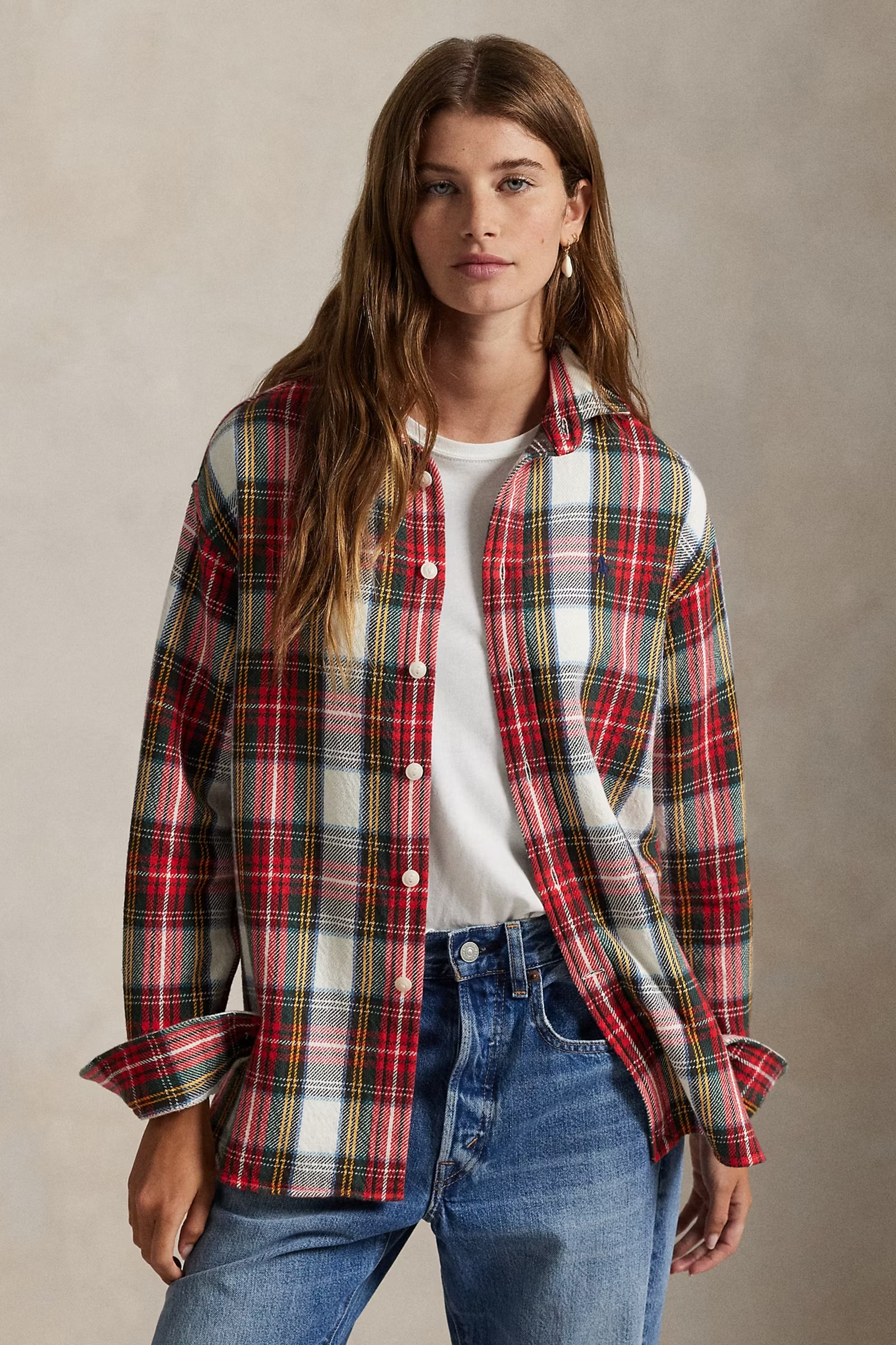 Dames blouse lange mouw rood