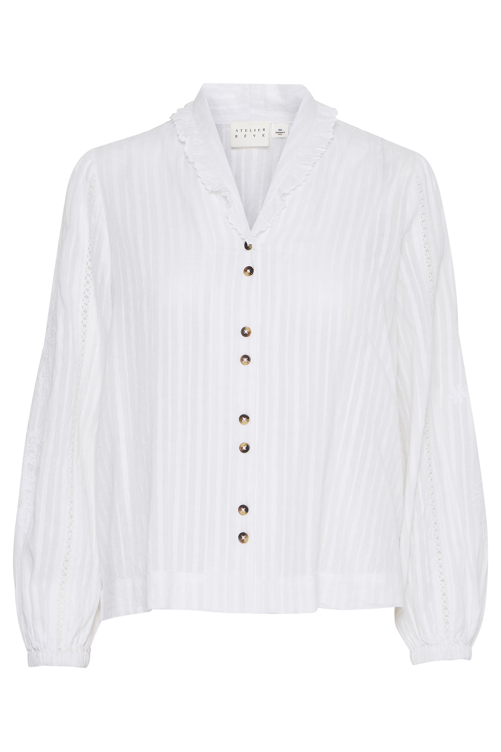 Dames blouse lange mouw wit