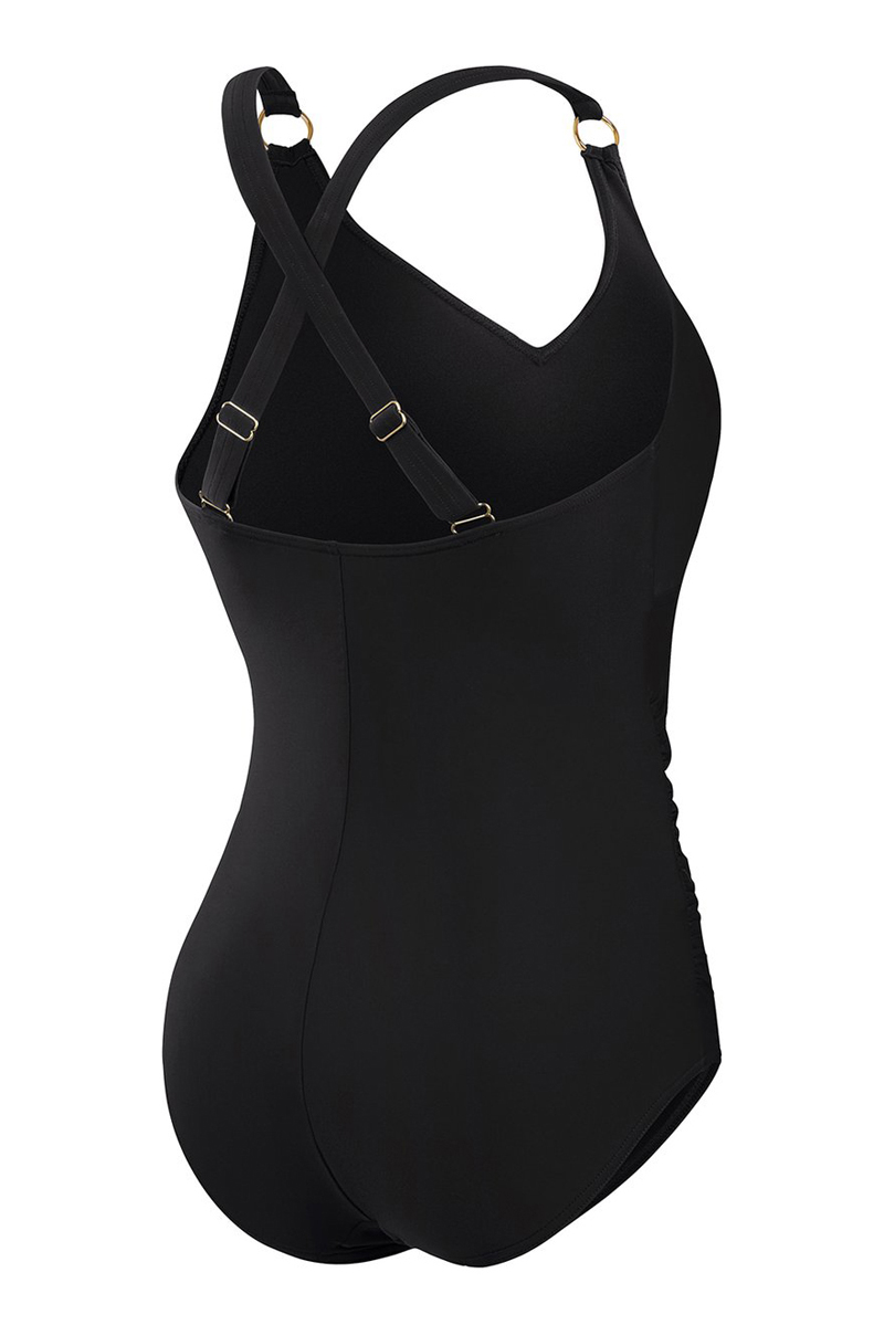 Bad/beach dames badpak sport zwart