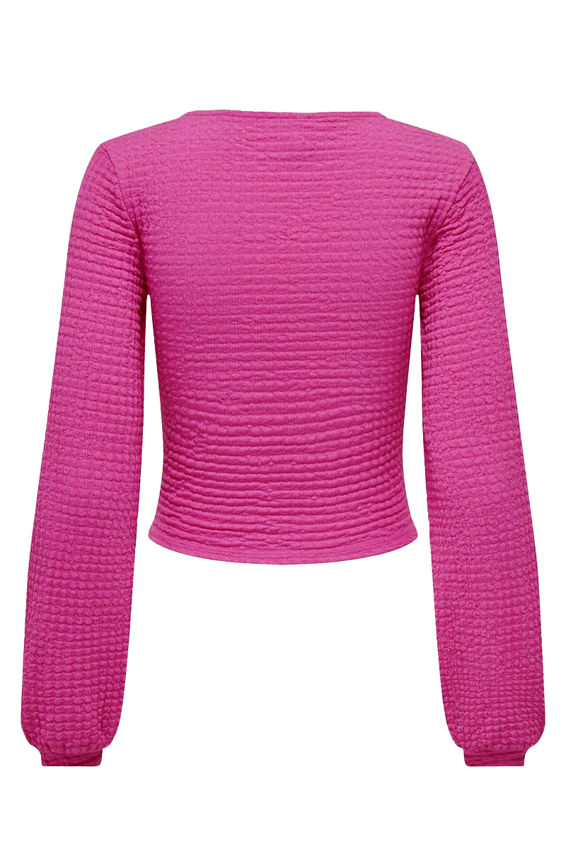 Only ONLMAI L/S RUCHING TOP CC JRS 178592-raspberry rose Voorwinden