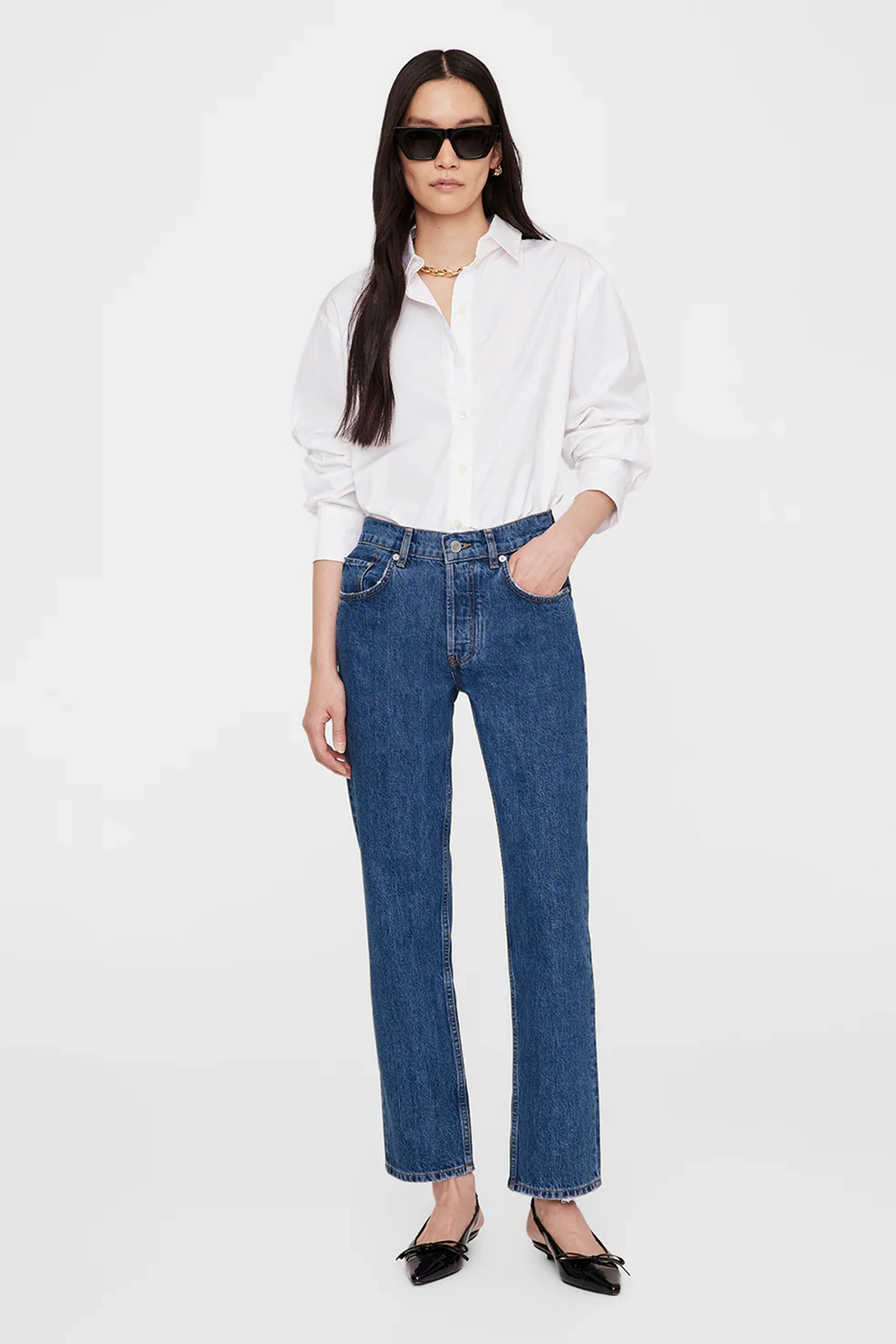 Dames blouse lange mouw wit