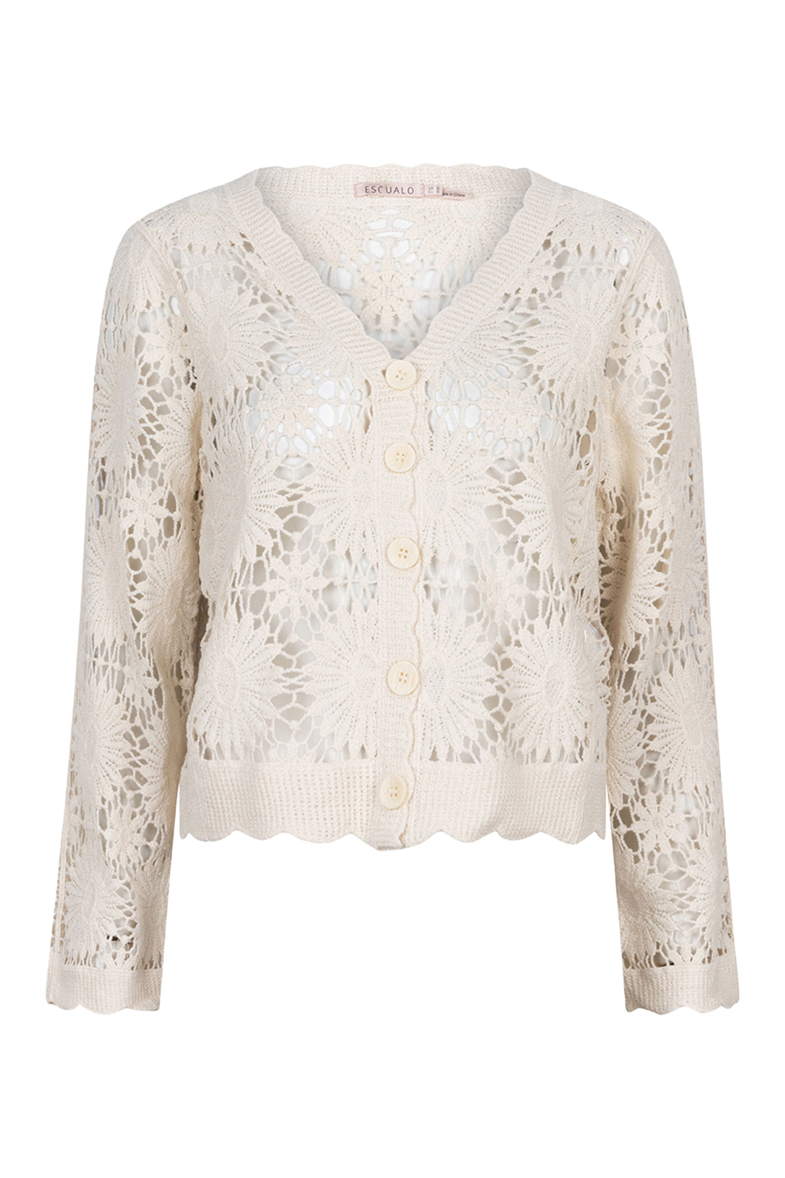 Esqualo Cardigan crochet Ecru-1 1