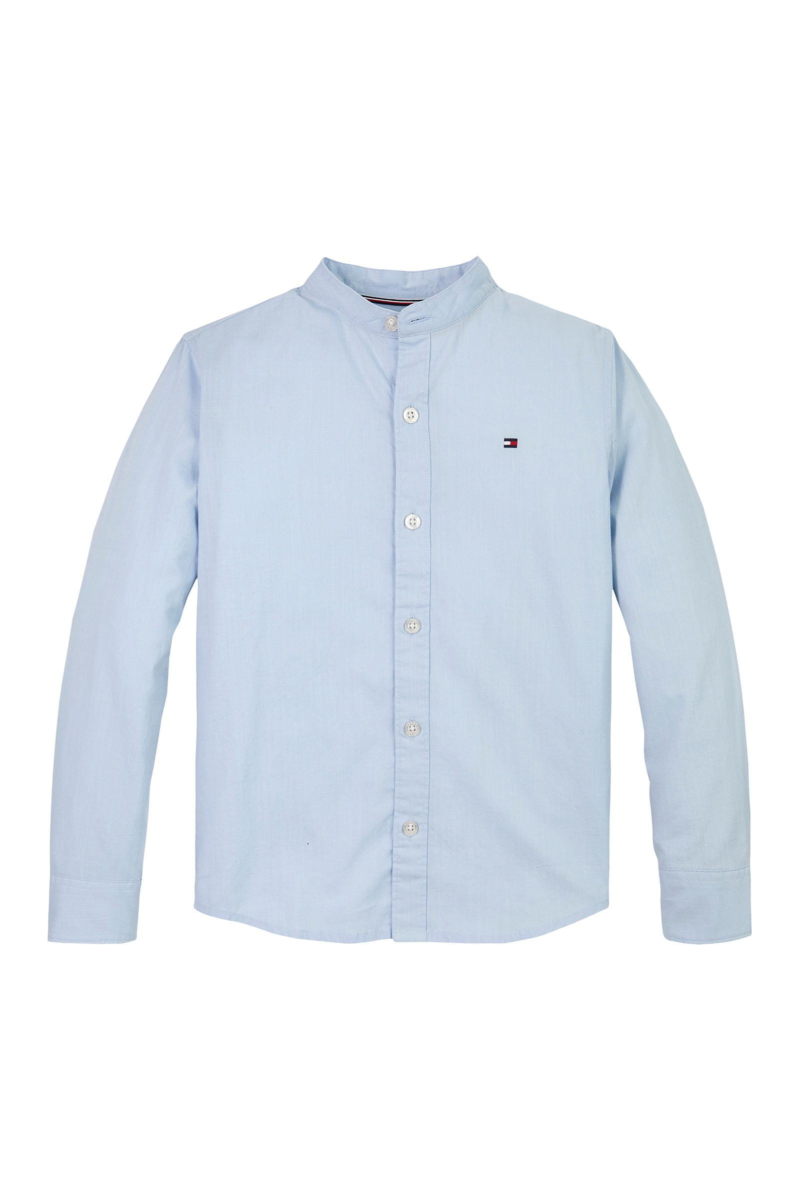 Tommy Hilfiger Mao collar regular shirt Blauw-1 1
