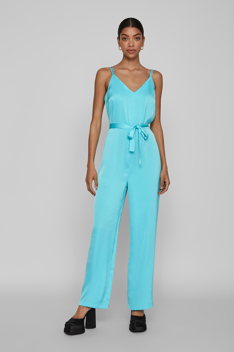 Dames jumpsuit/tuinbroek blauw