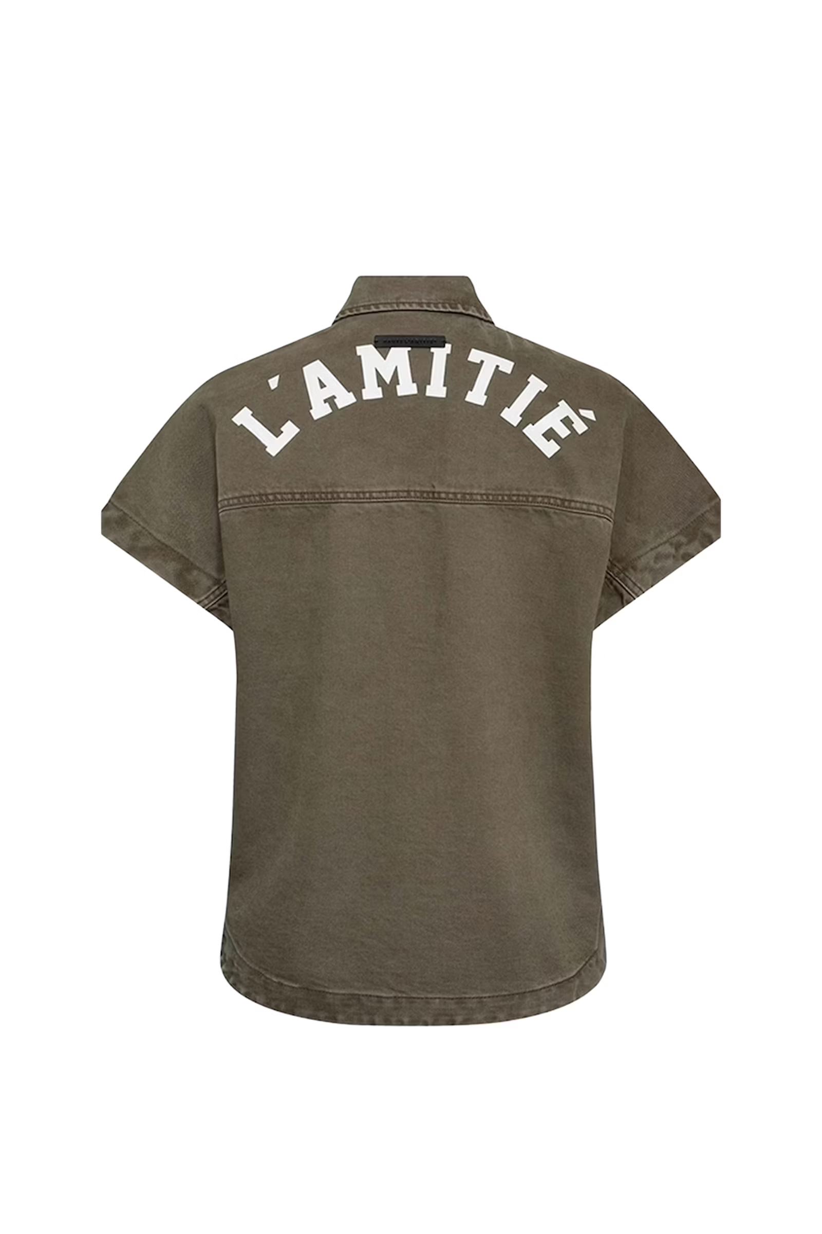 Dames blouse korte mouw bruin