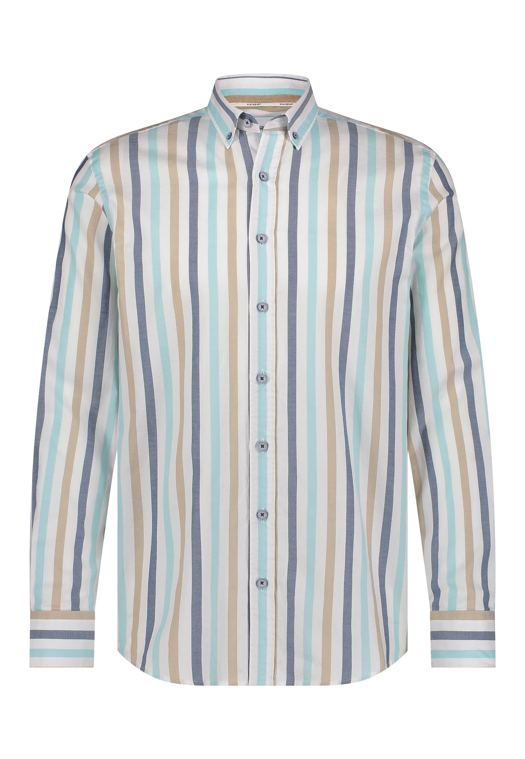 State of Art Shirt LS Print Oxfor Ecru-1 1