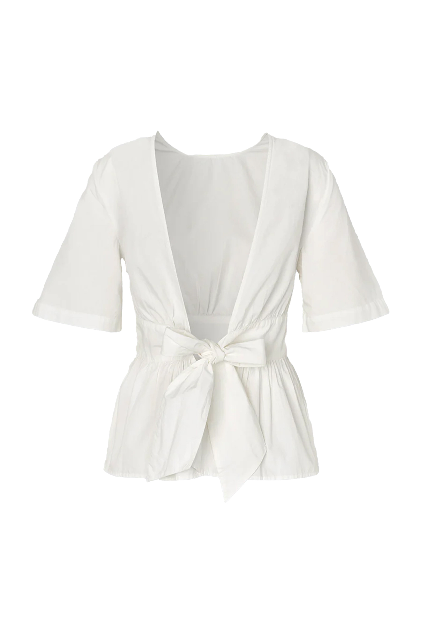 Dames blouse korte mouw wit