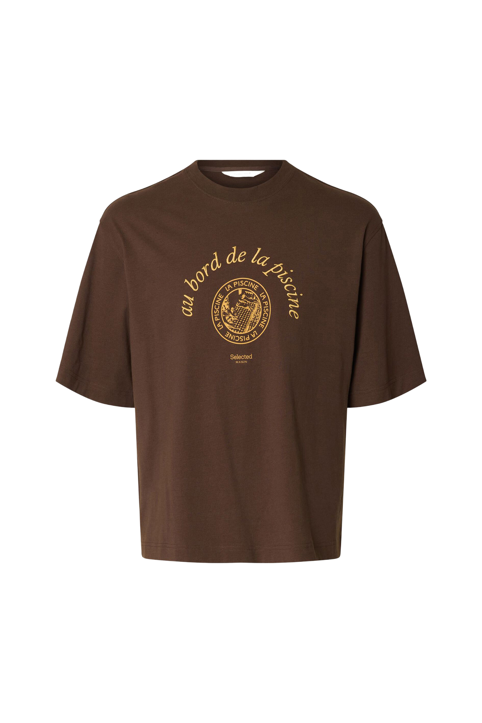 Heren t-shirt kortemouw bruin