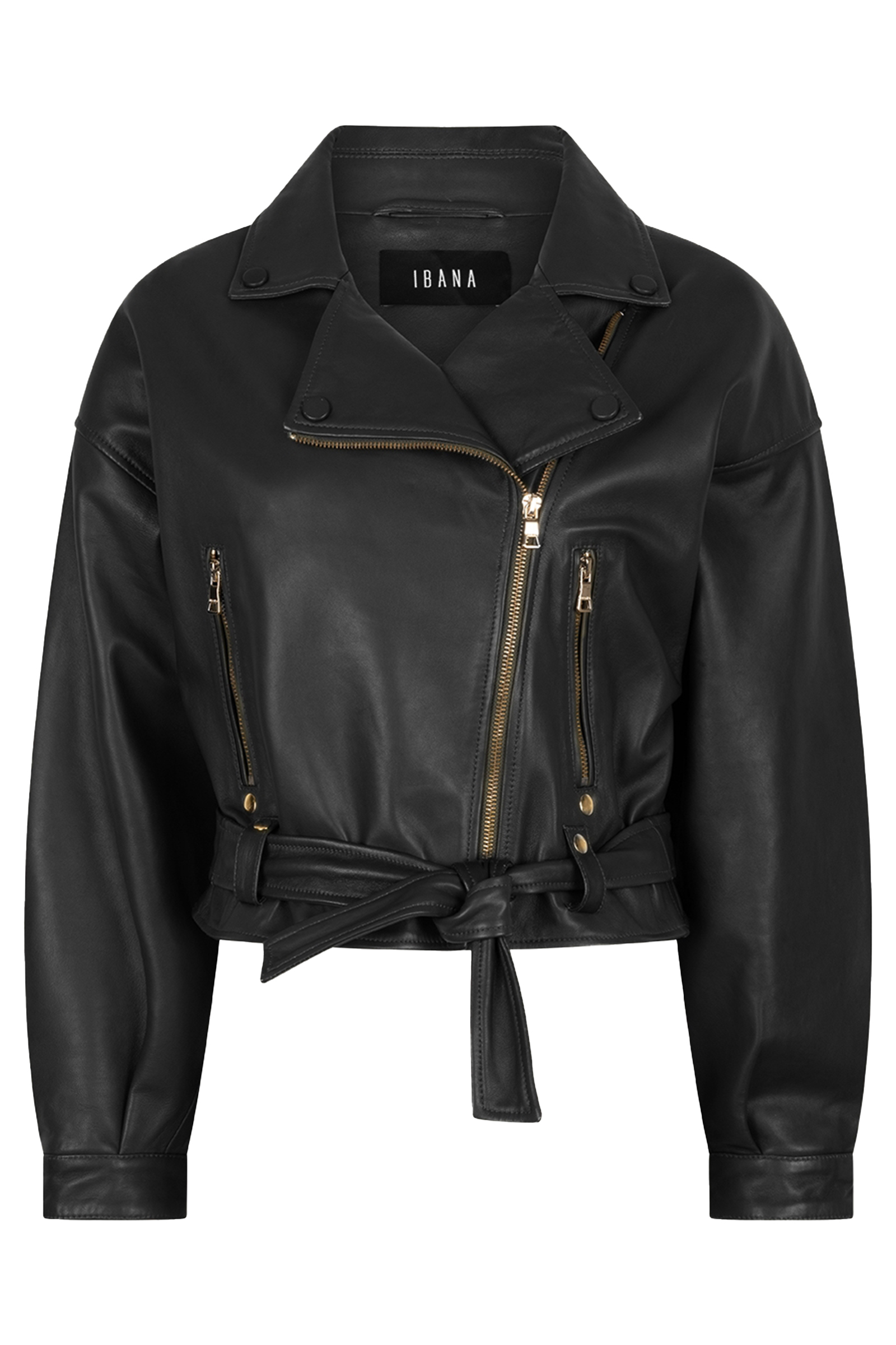 Dames leren jas zwart