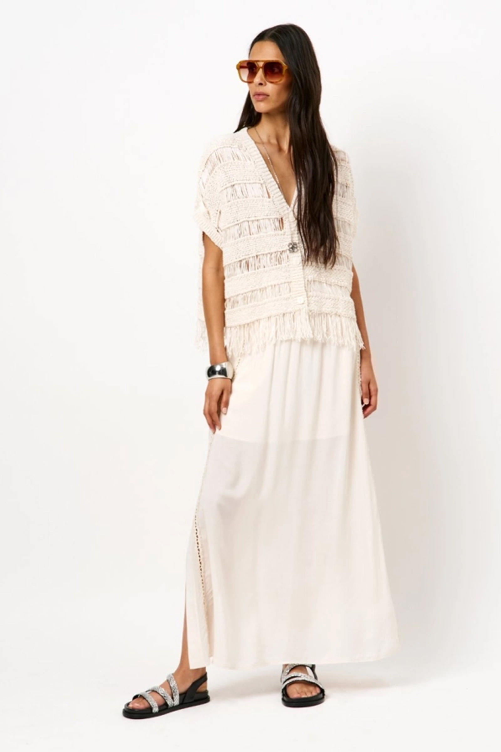 Dames vest ecru