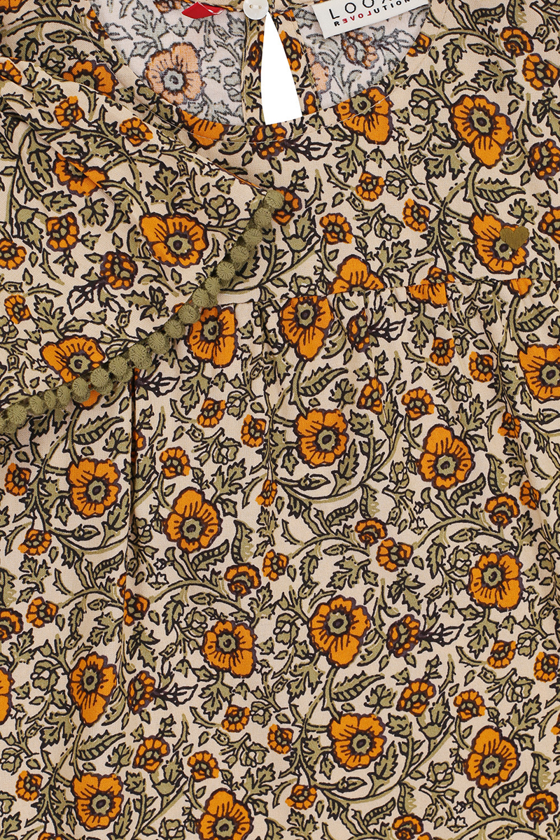 Meisjes blouse korte mouw oranje
