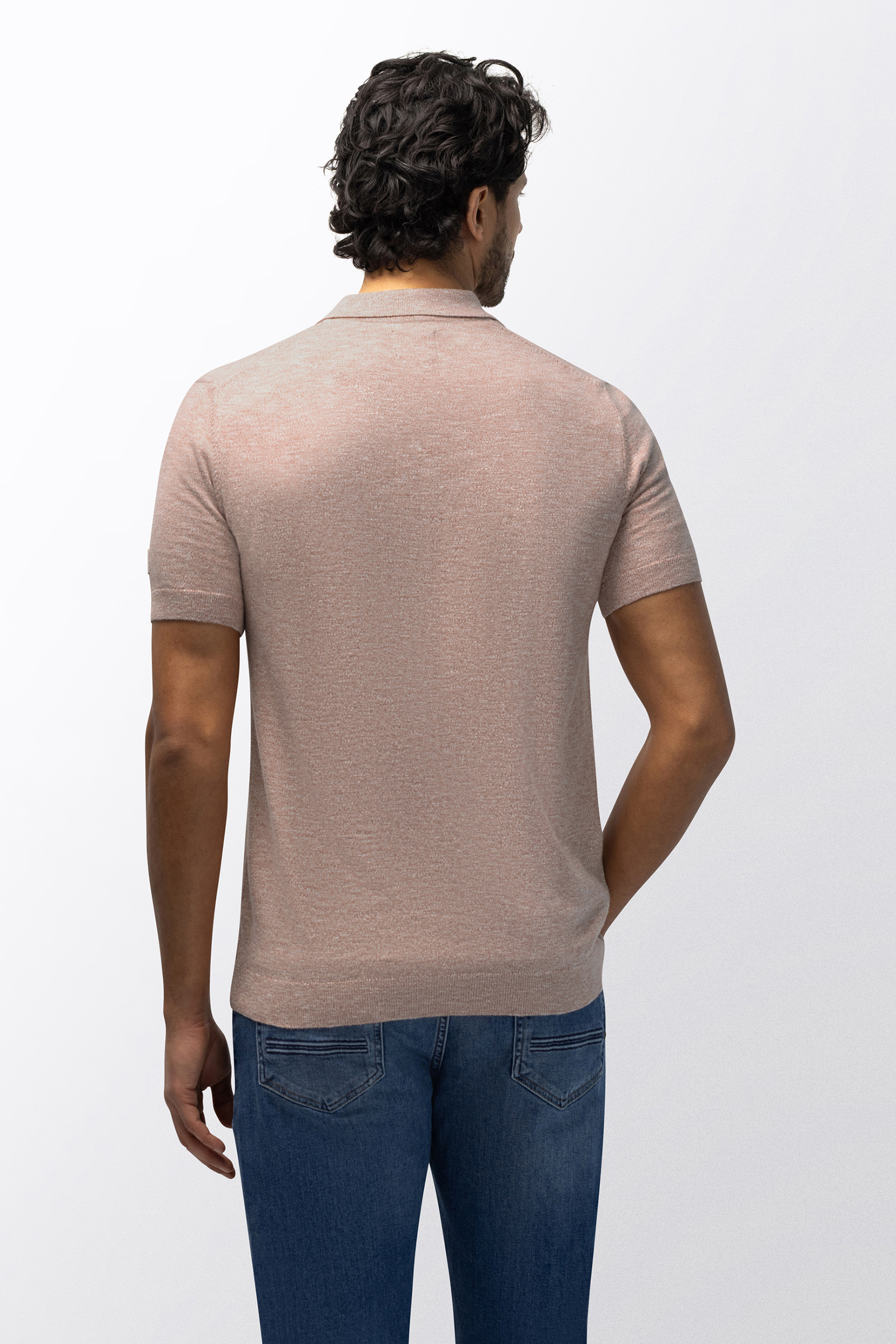 Heren polo korte mouw rose