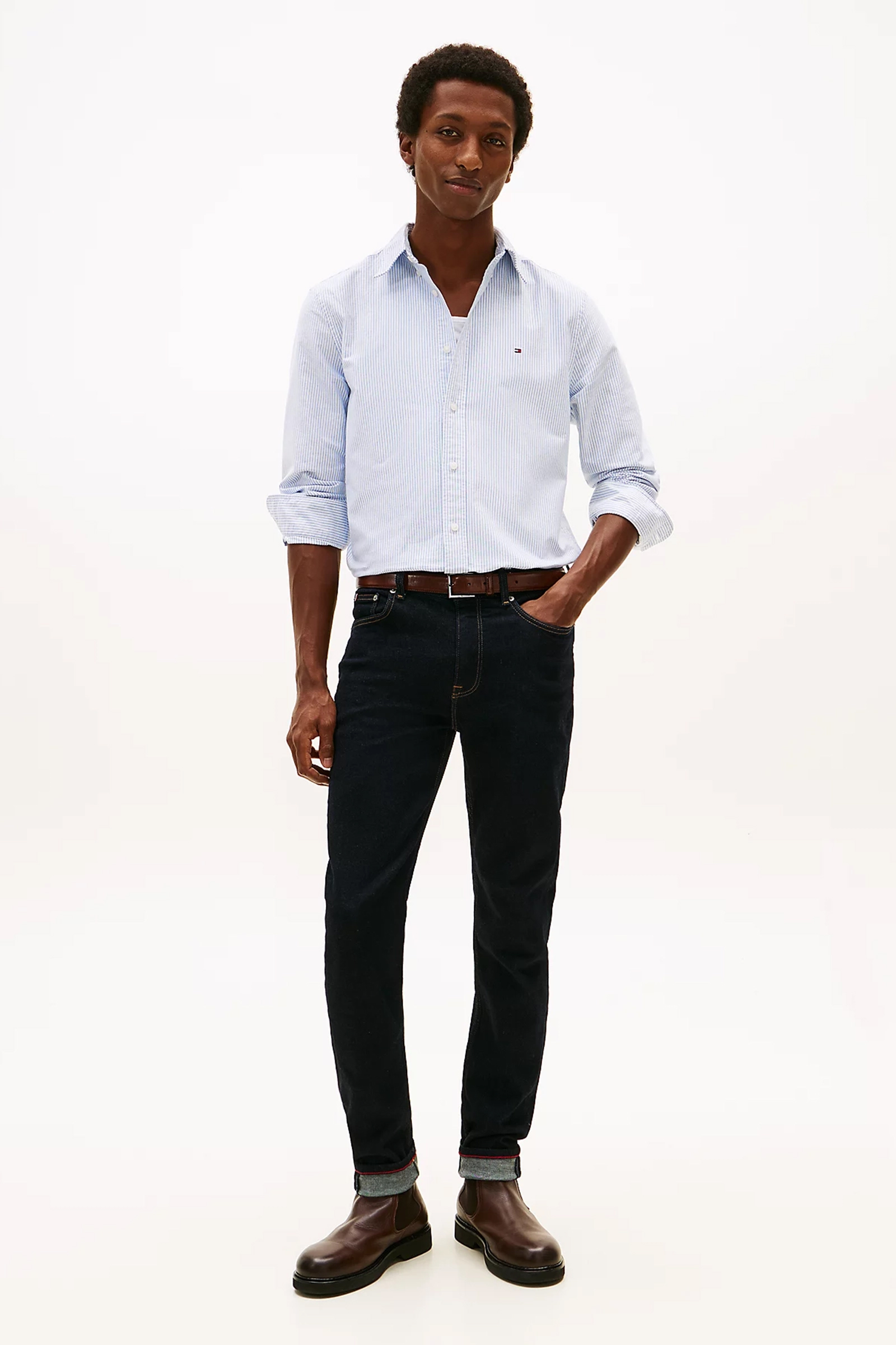 Heren overhemd lm casual blauw