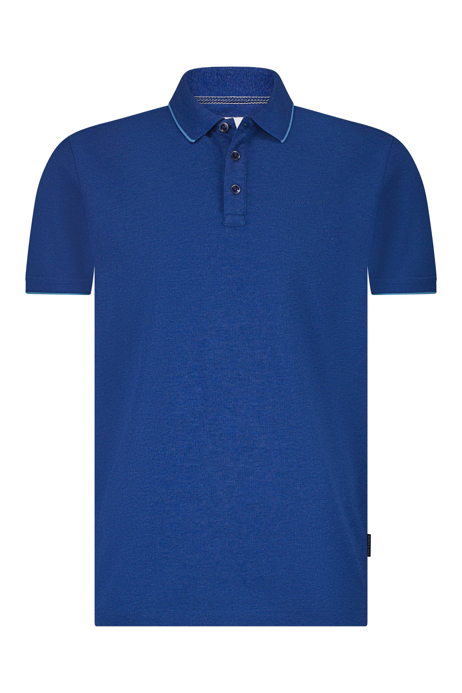 Heren polo korte mouw blauw