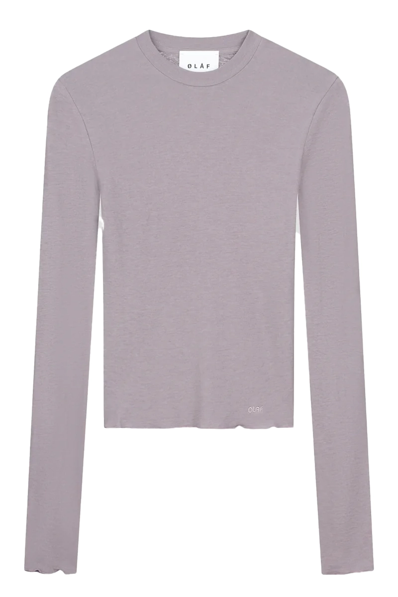 Dames t-shirt lange mouw grijs