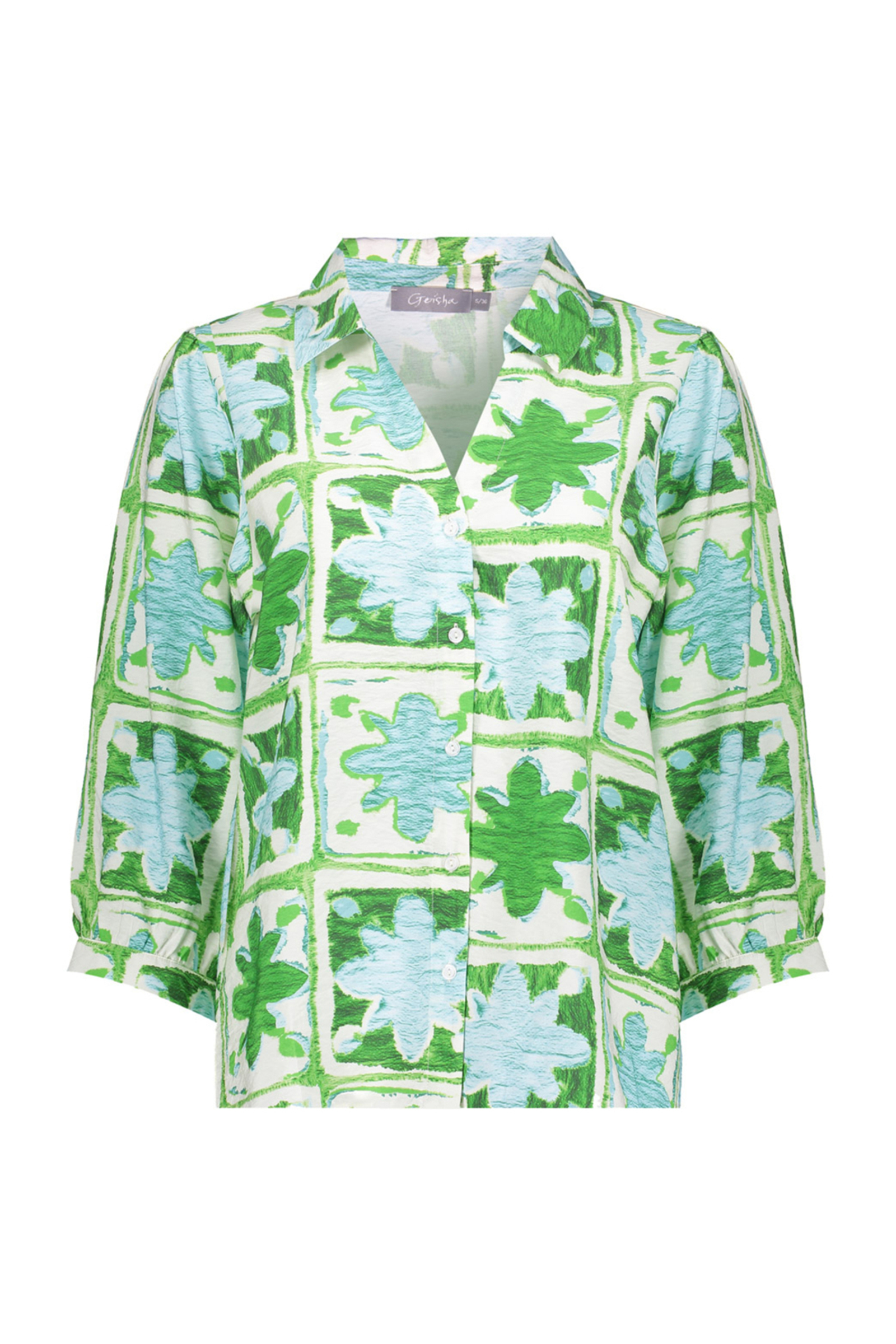 Dames blouse korte mouw groen