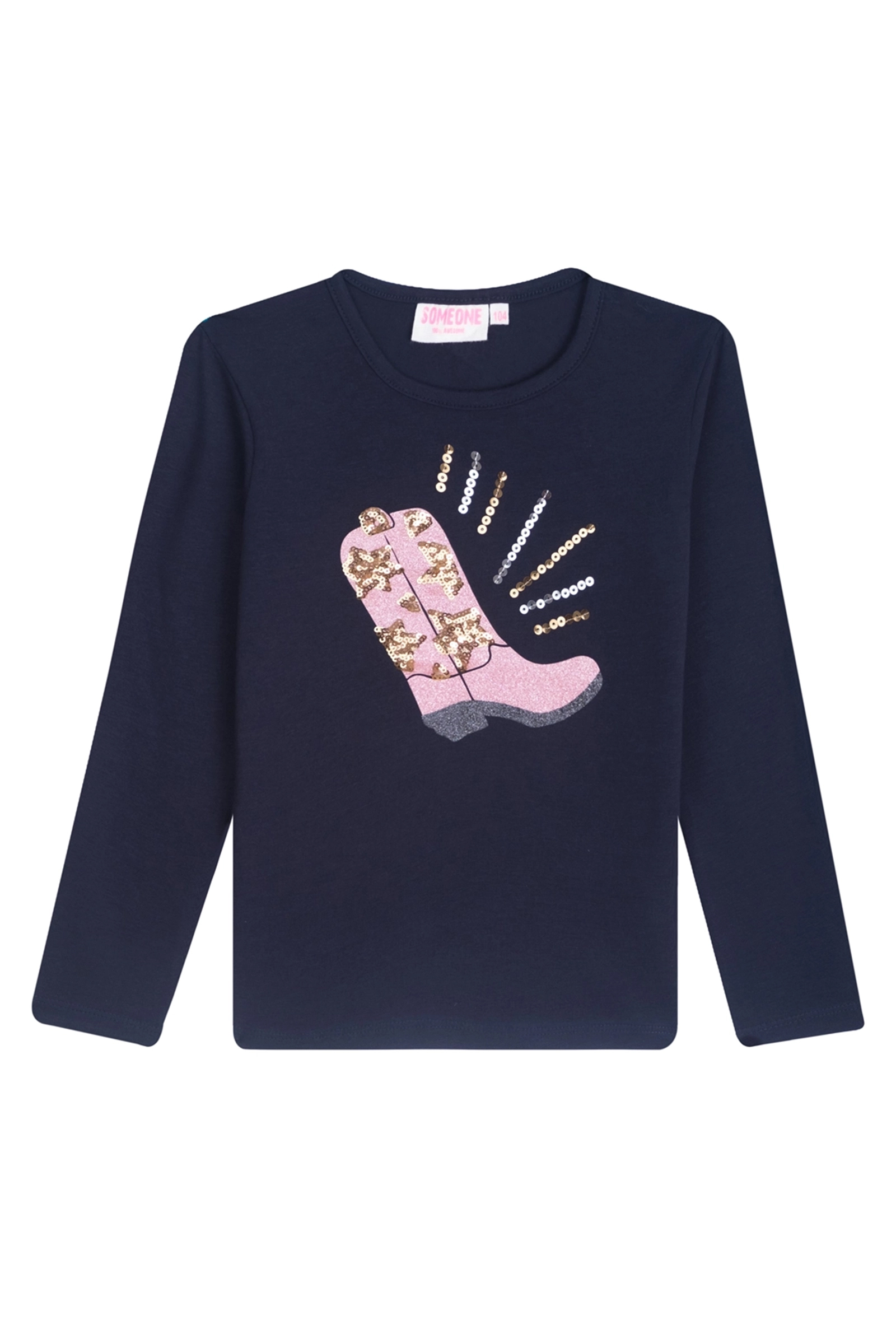 Meisjes t-shirt lange mouw blauw