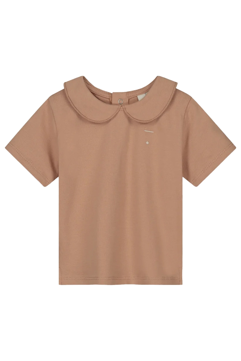 Gray Label baby collar tee bruin/beige 1