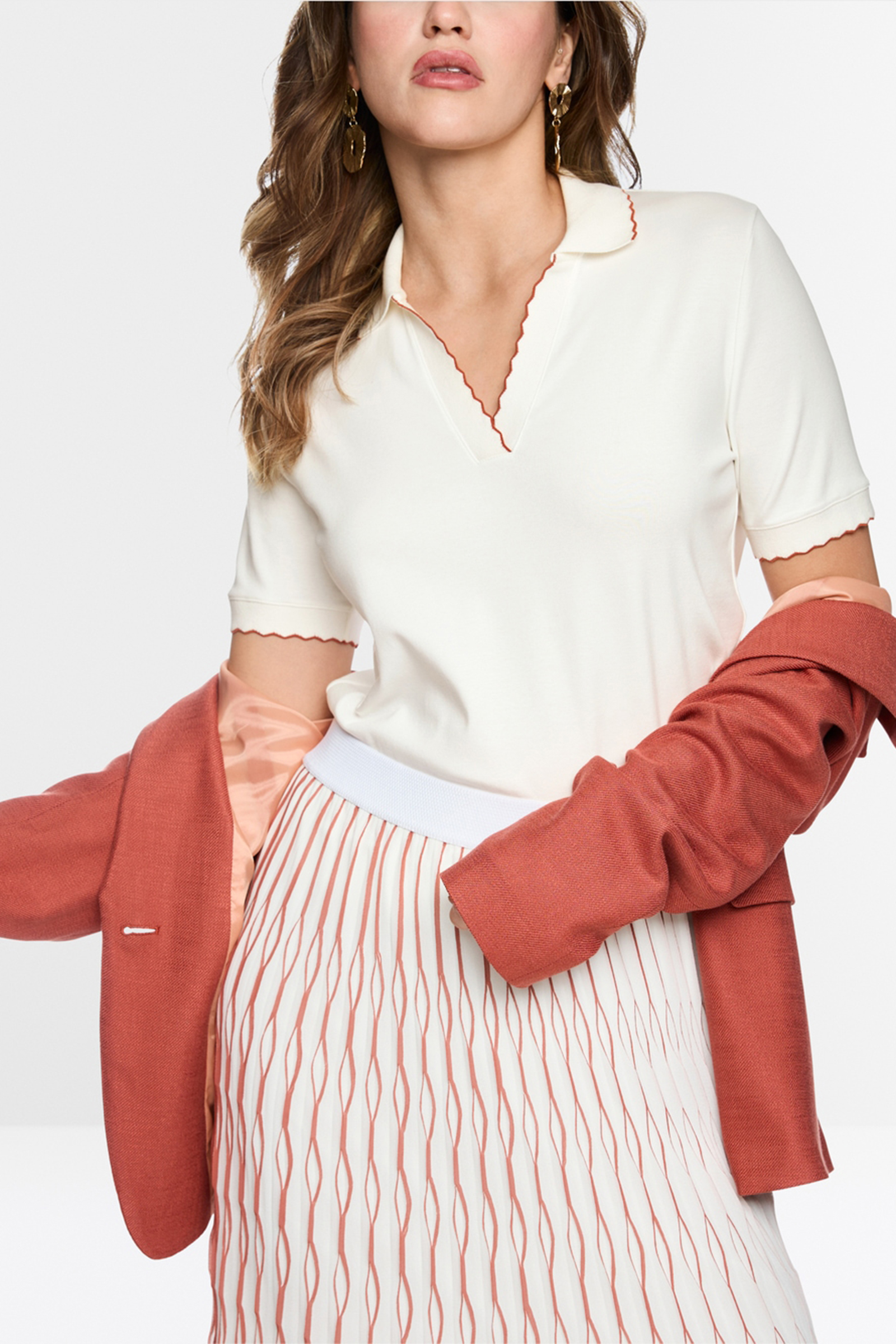 Dames polo ecru