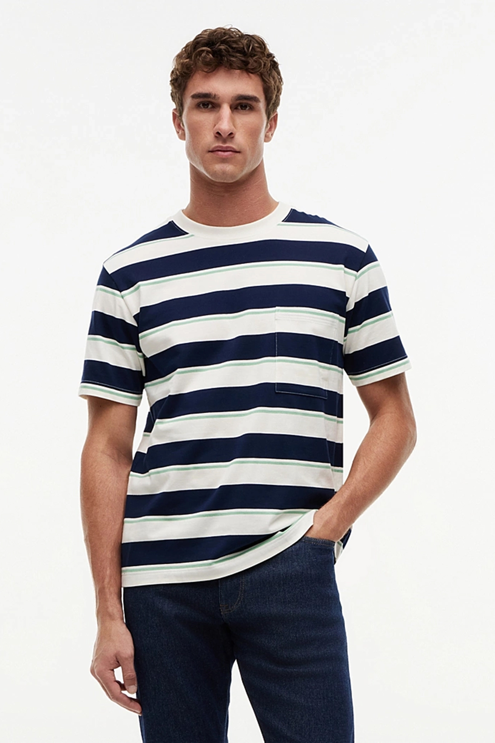 Heren t-shirt kortemouw ecru