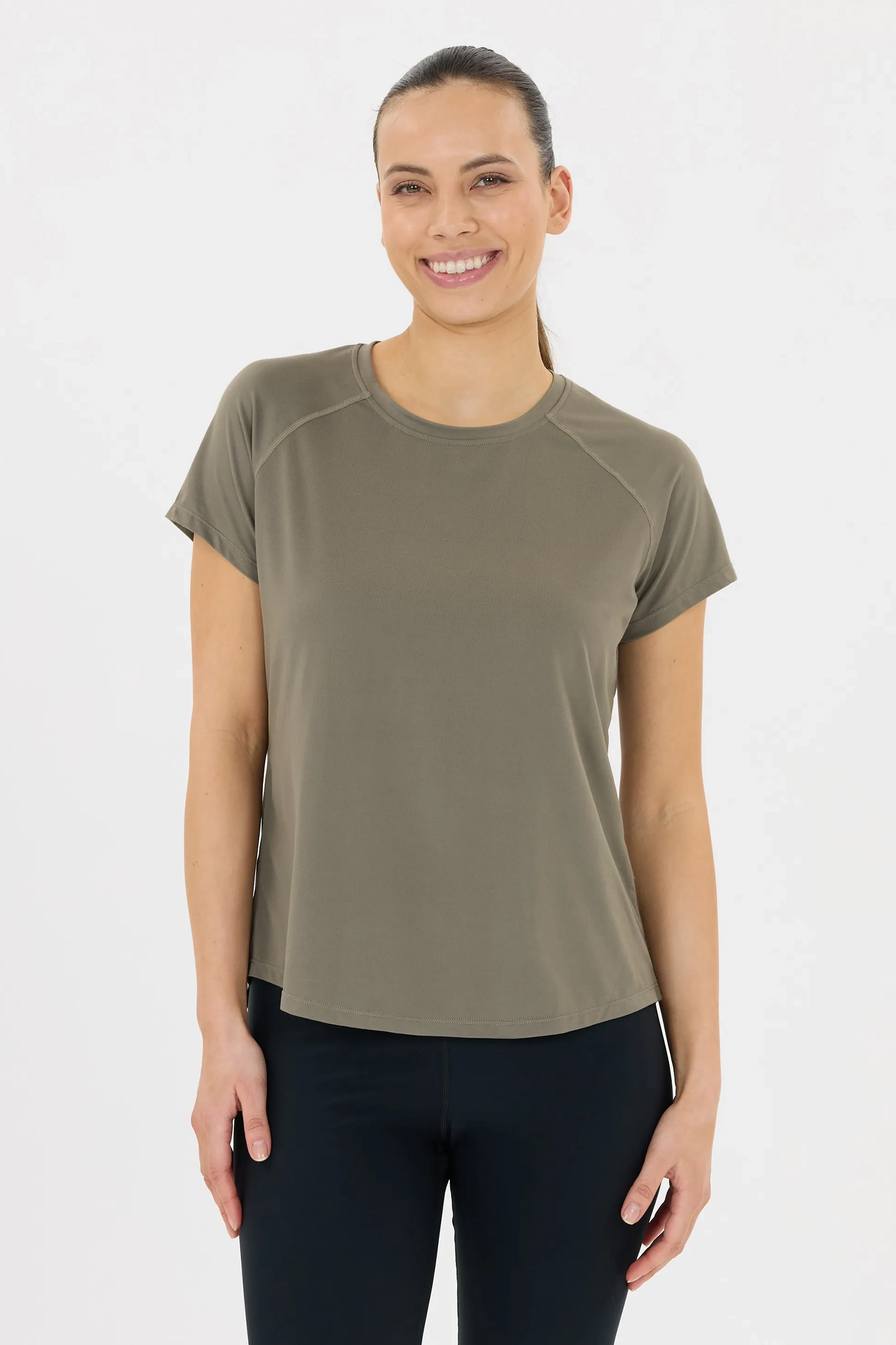 Fitness dames t-shirt km bruin