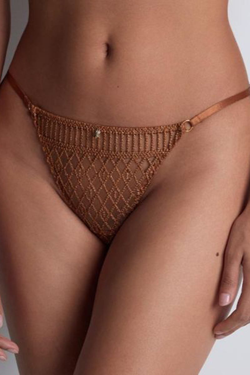 Lingerie dames string goud