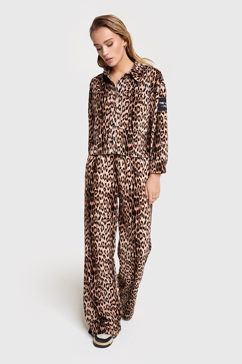 Alix the Label Leopard velvet pants bruin/beige-1 2