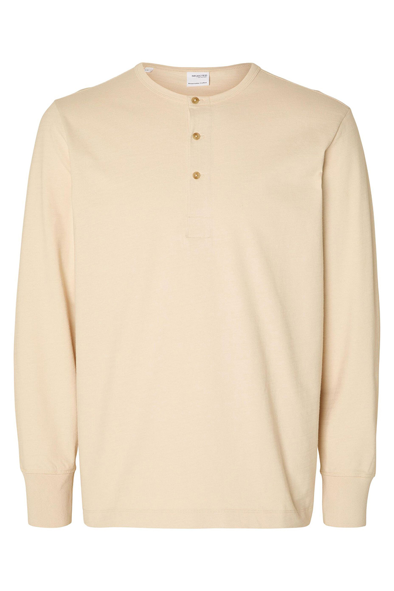 Heren t-shirt lange mouw bruin