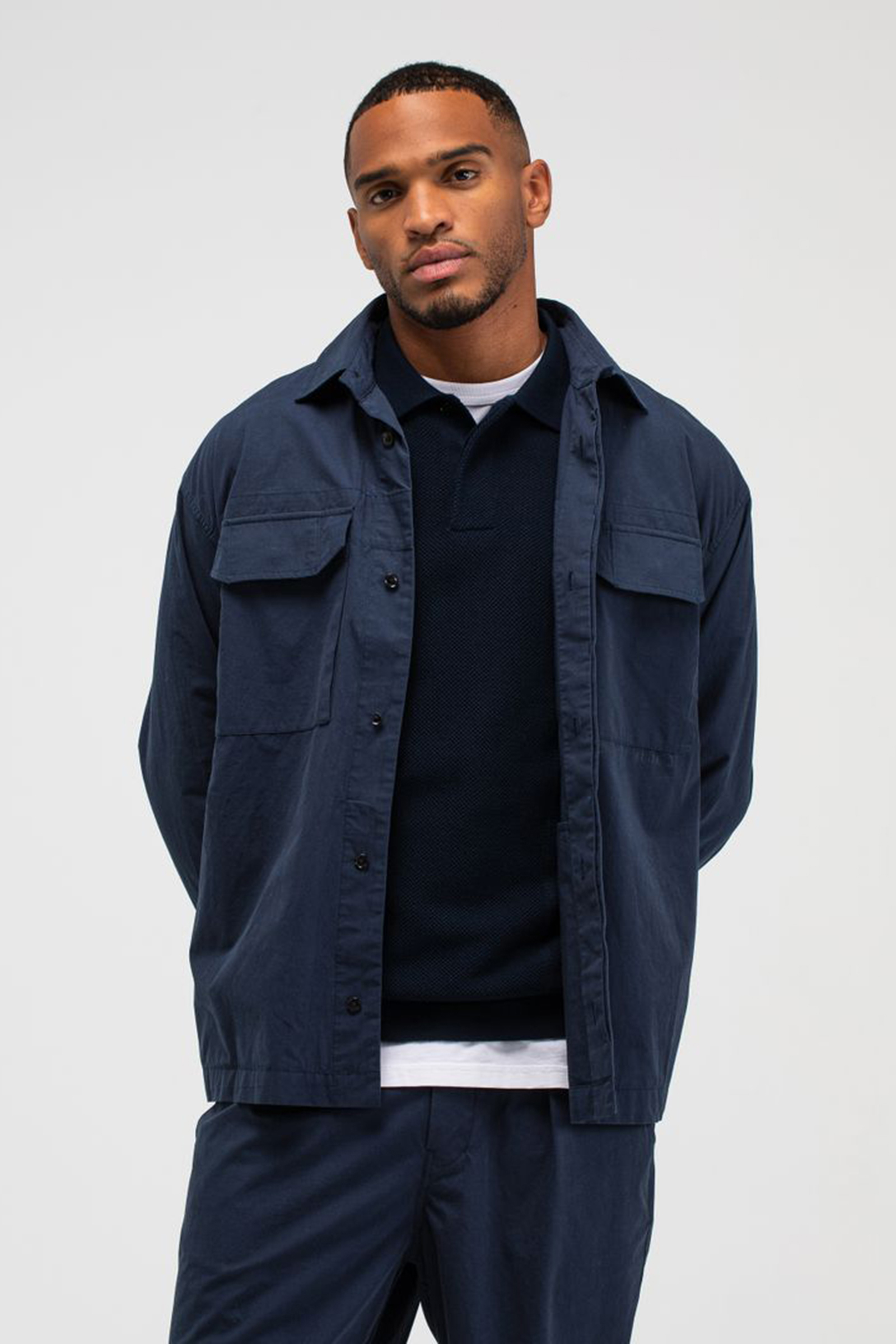 Heren overhemd lm casual blauw