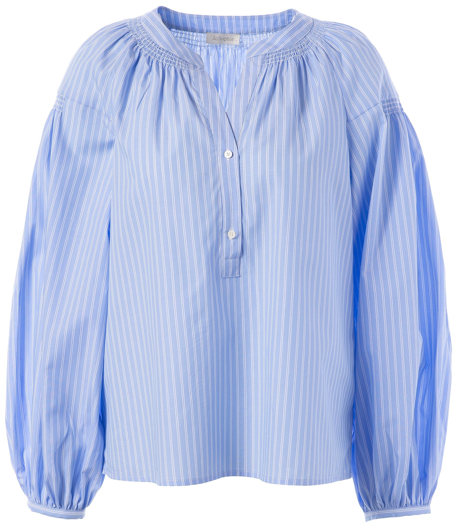 Dames blouse lange mouw blauw