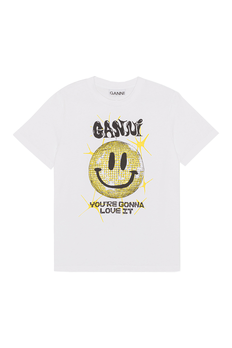 Ganni Dames t-shirt korte mouw Wit-1 1