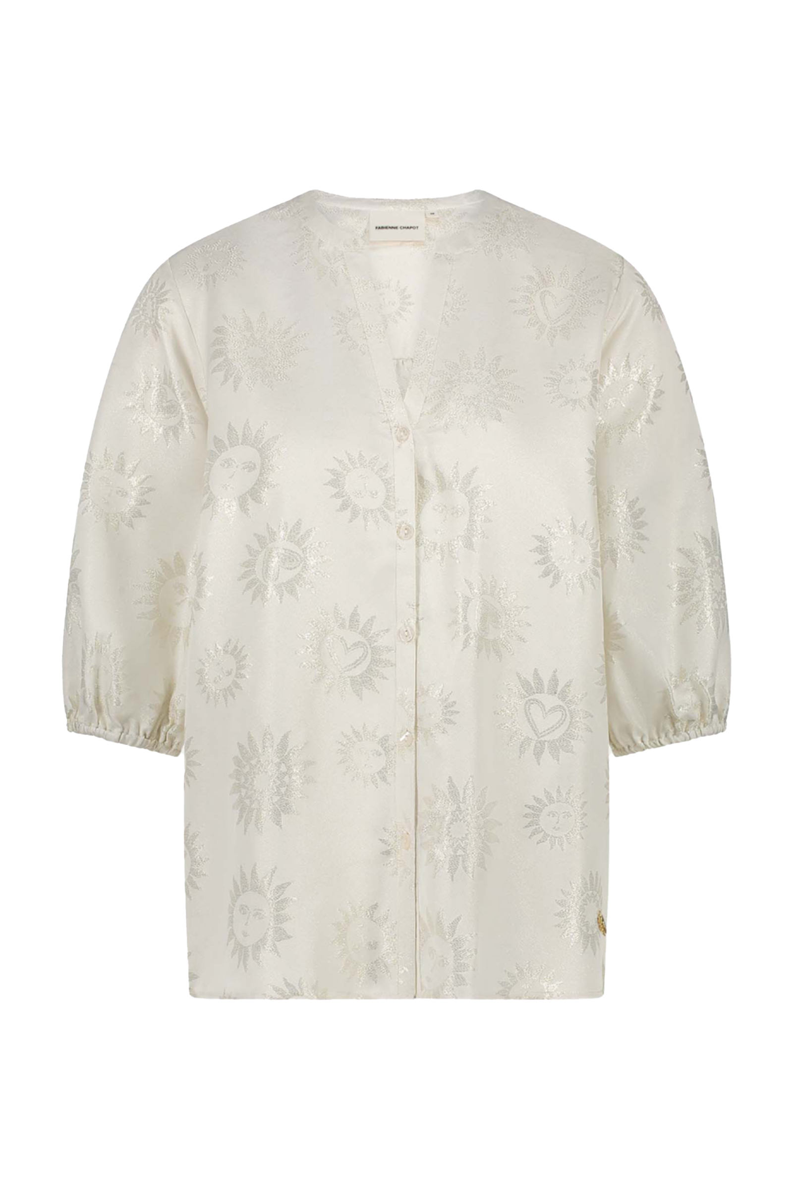 Dames blouse korte mouw wit