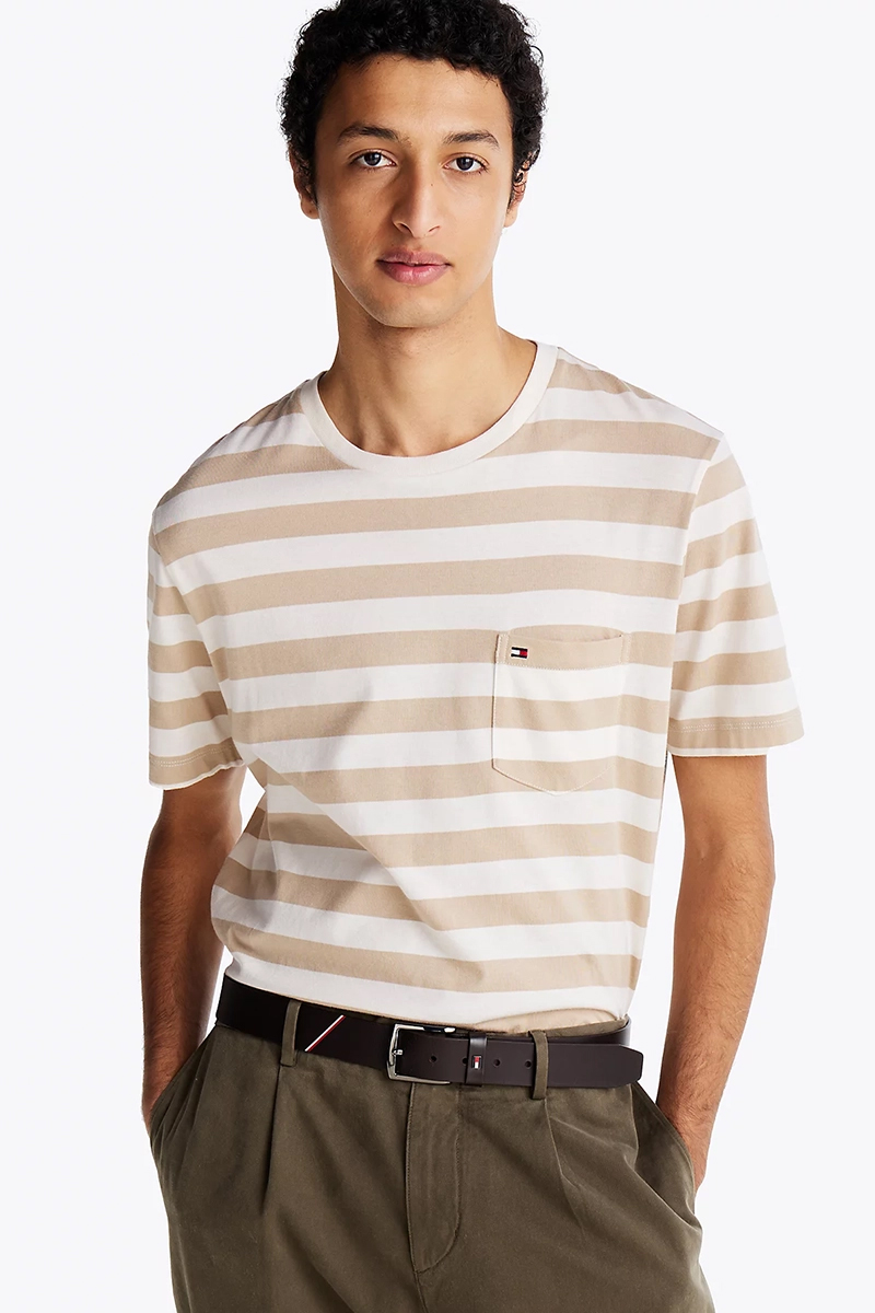 Heren t-shirt kortemouw bruin