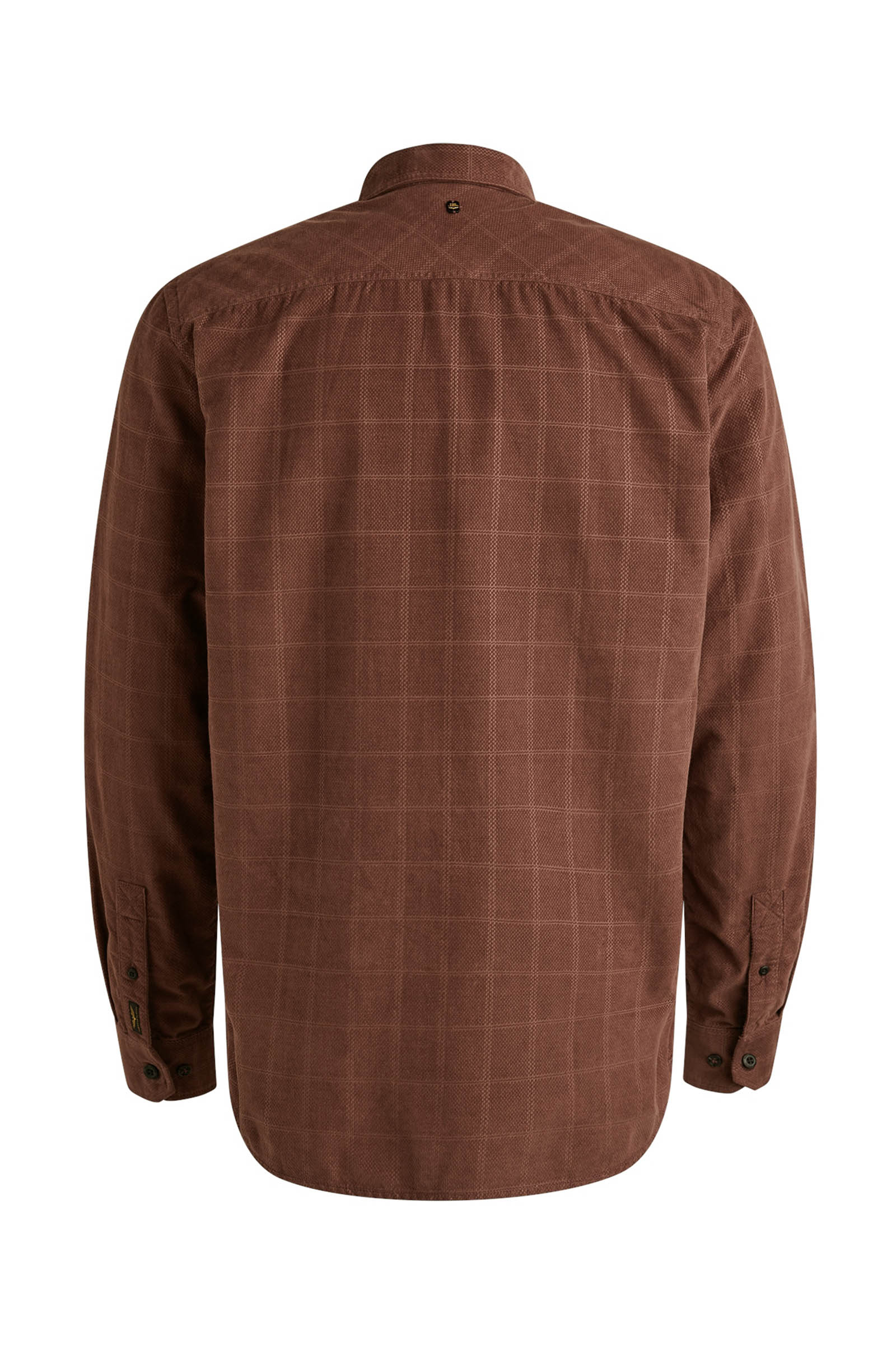 Heren overhemd lm casual bruin