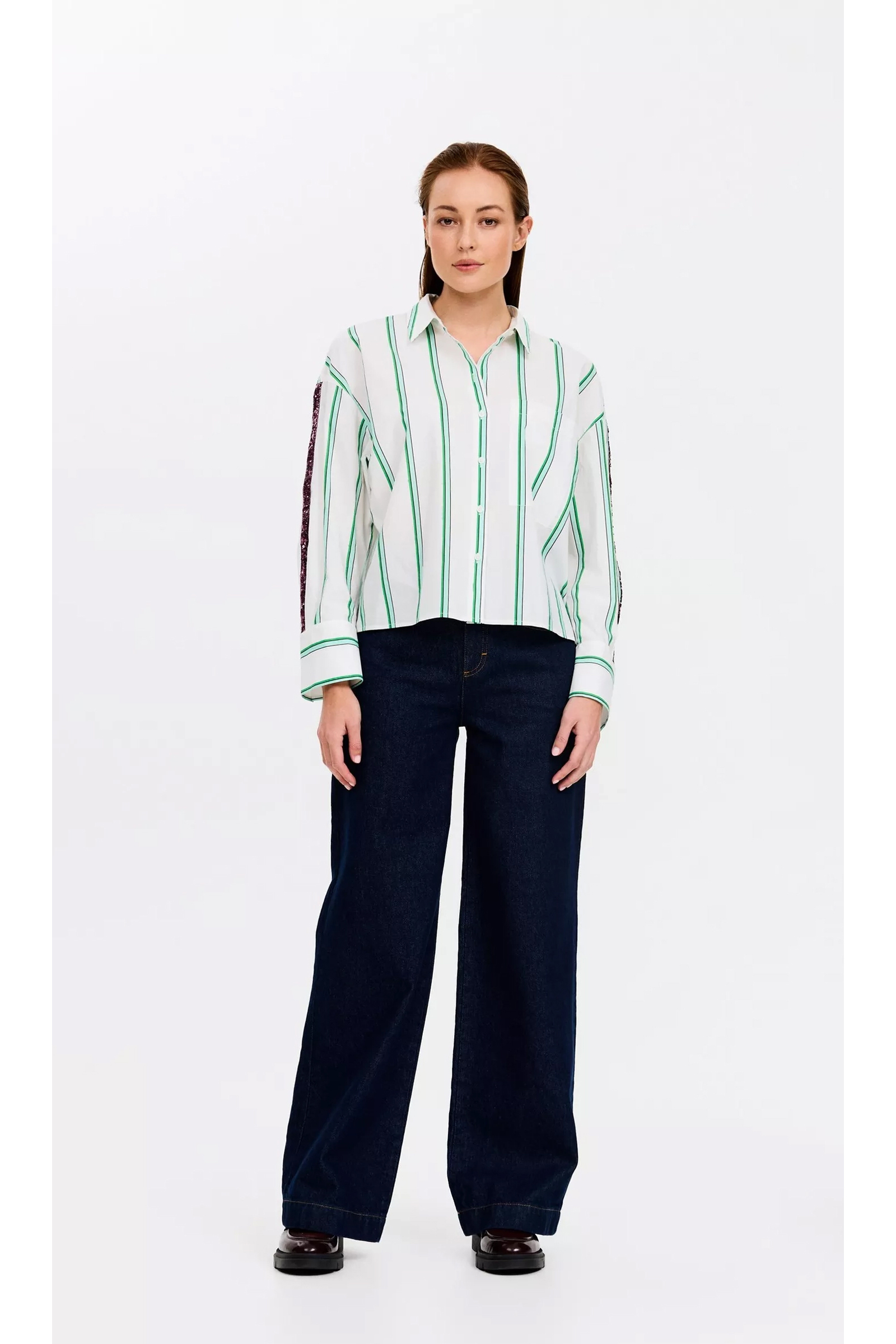 Dames blouse lange mouw groen