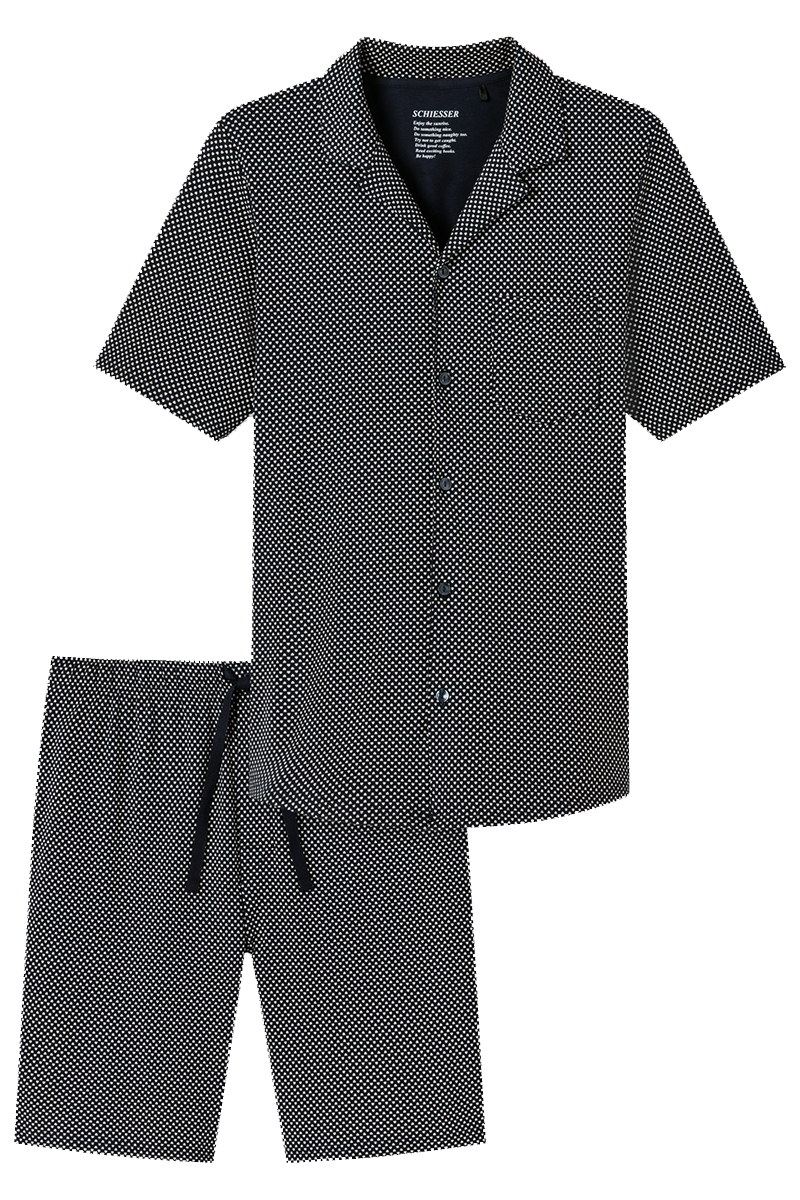 Schiesser Nachtmode heren pyjama Blauw-1 1