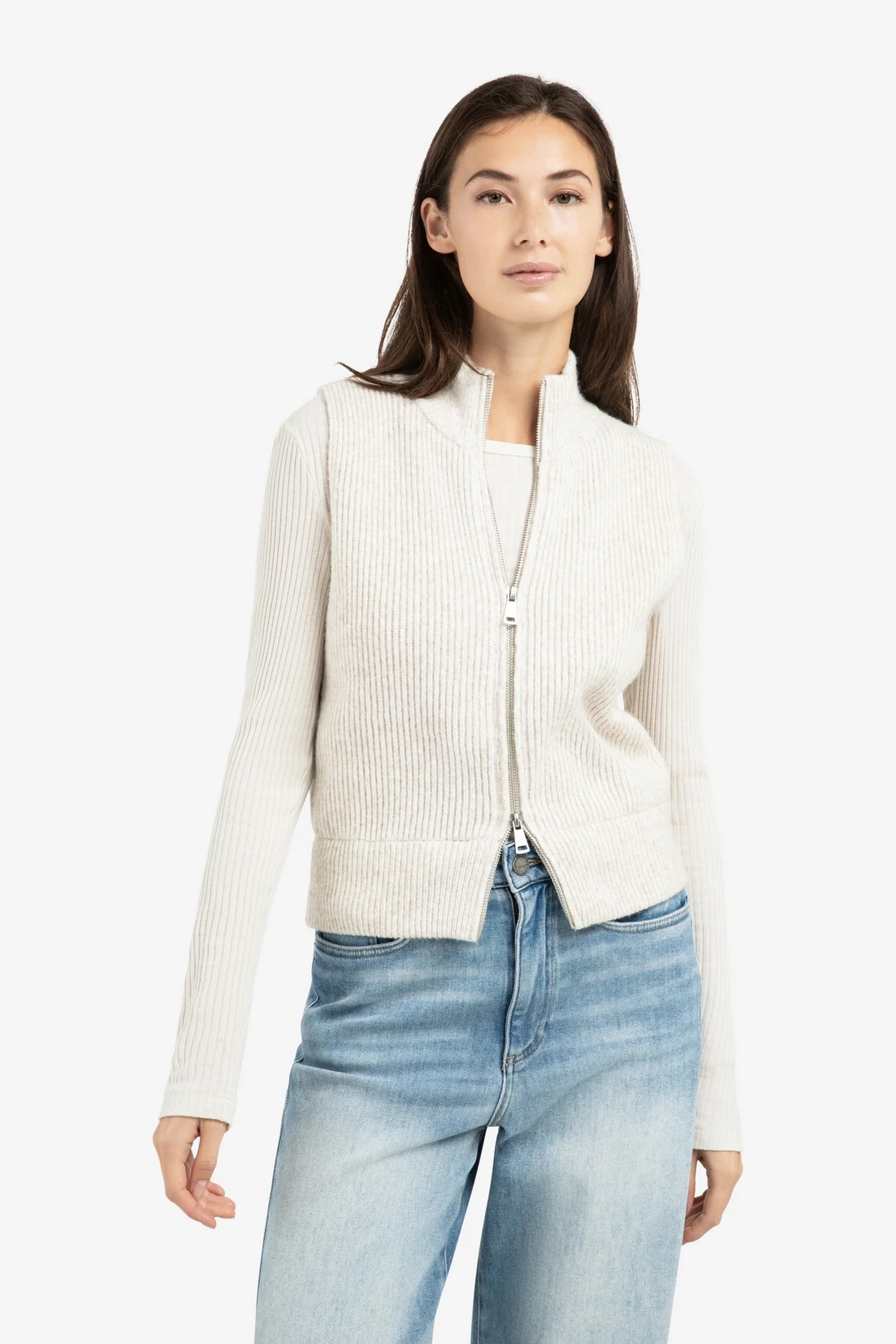 Dames vest grijs