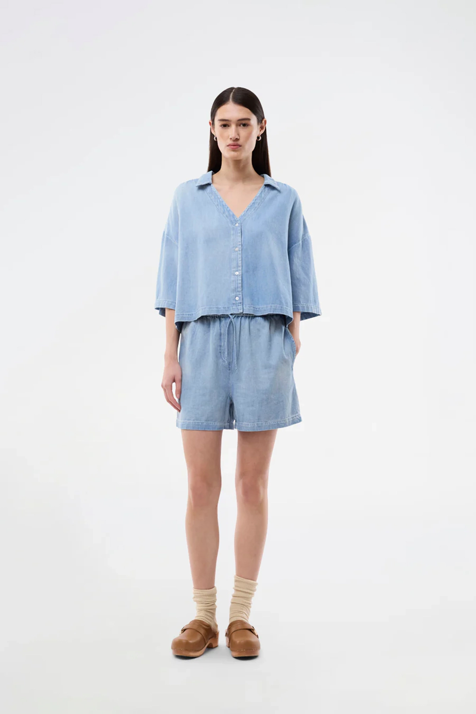 Dames short blauw