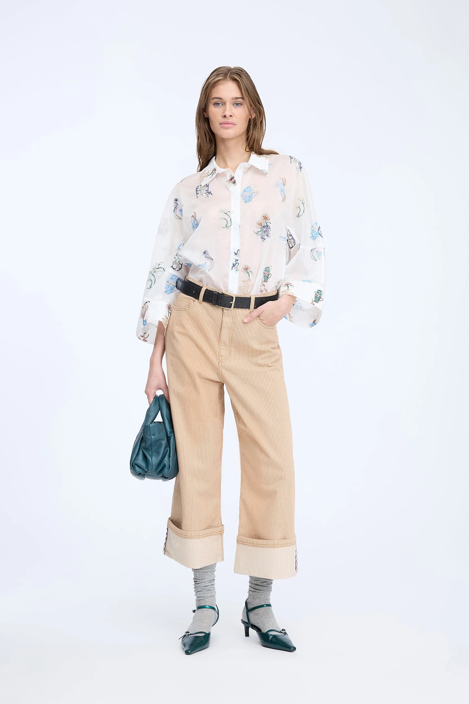 Dames blouse lange mouw ecru