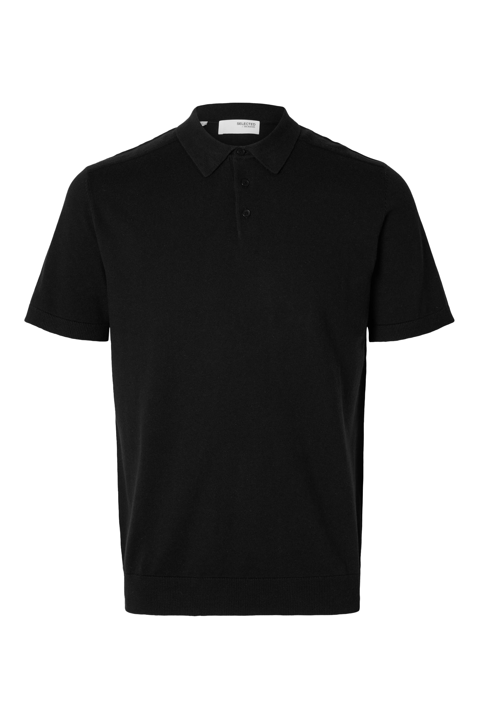 Selected SLHBERG SS KNIT POLO NOOS 179099-Black 1