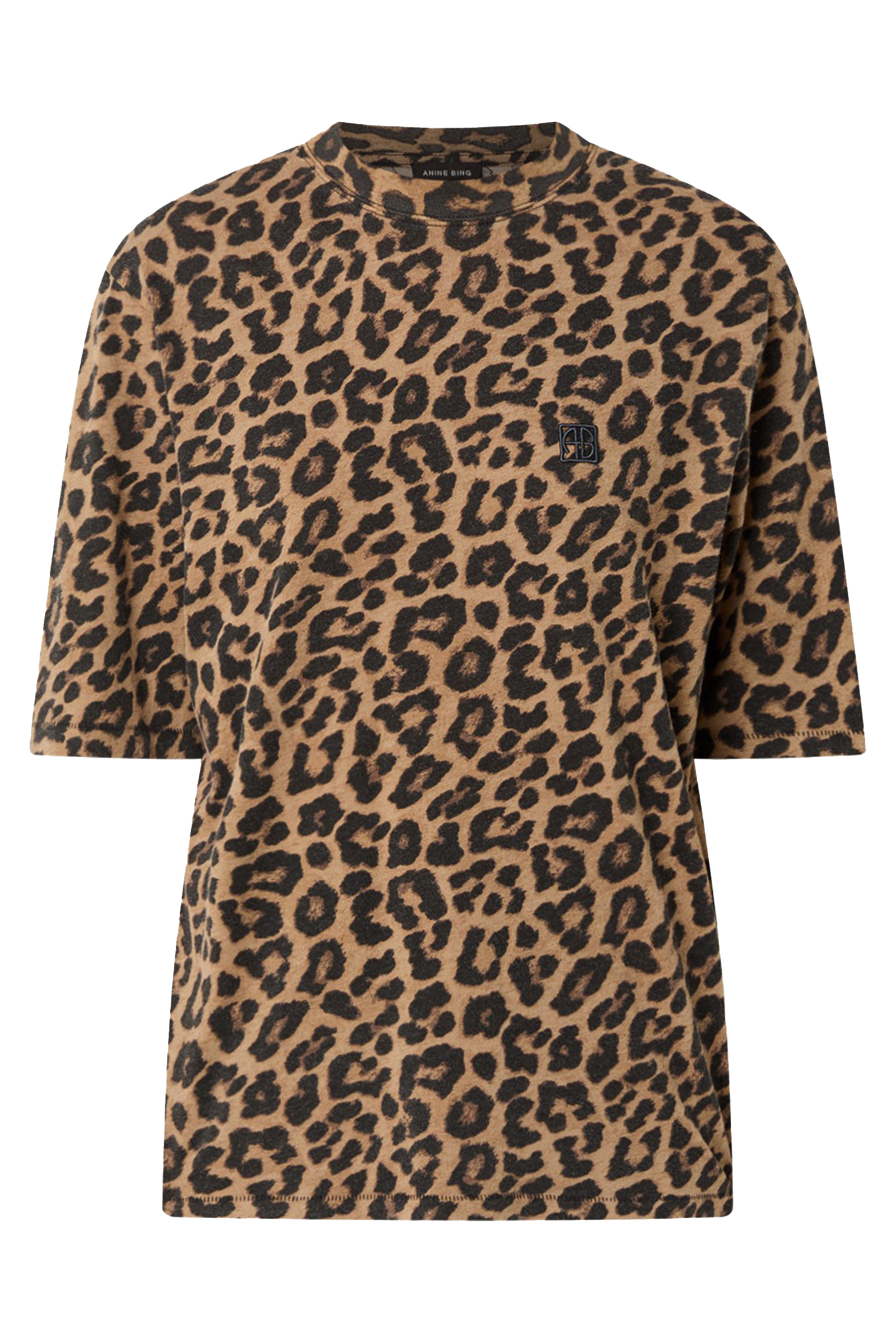 Dames t-shirt korte mouw bruin