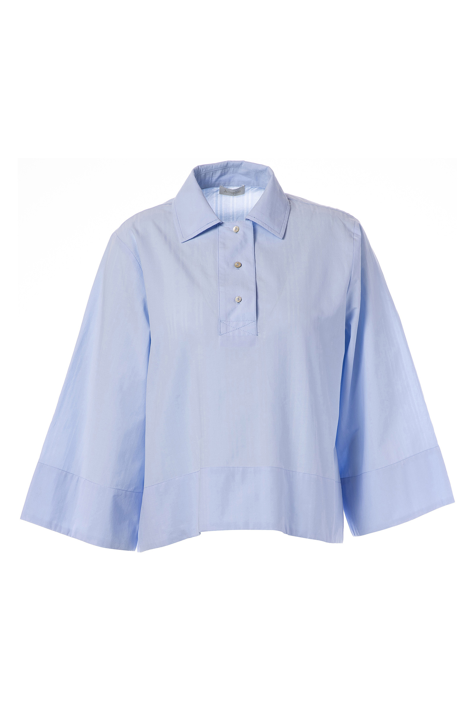 Dames blouse lange mouw blauw