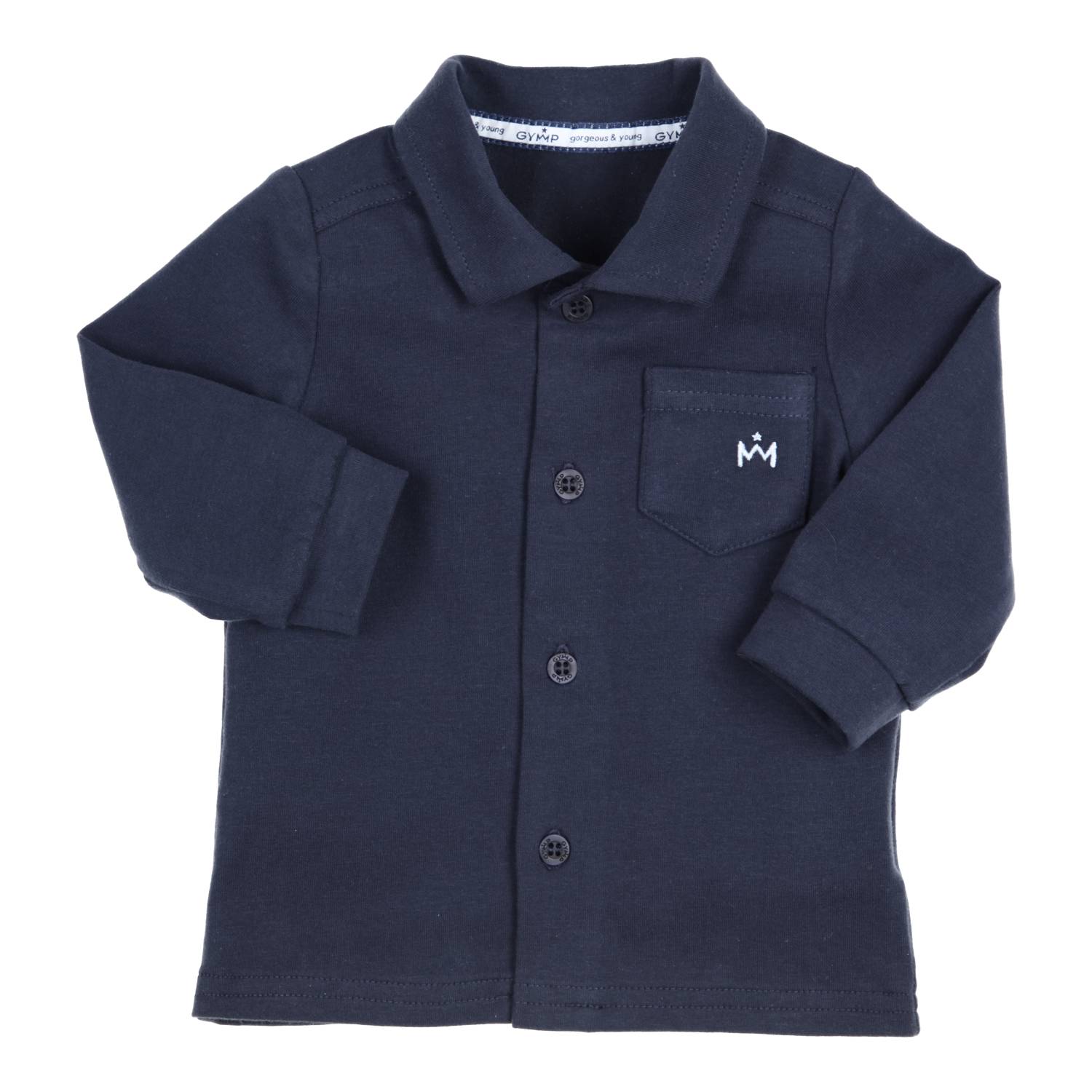 Baby blouse/overhemd blauw