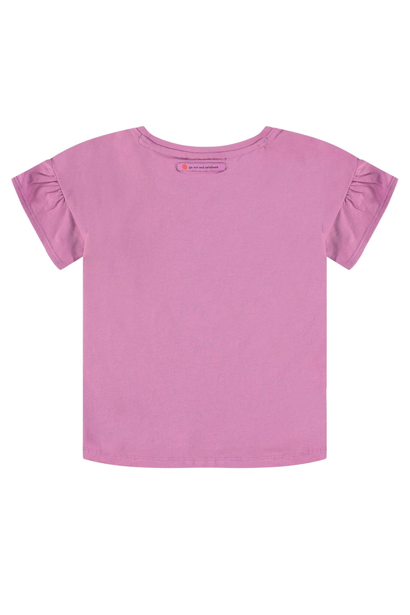 Meisjes t-shirt korte mouw paars